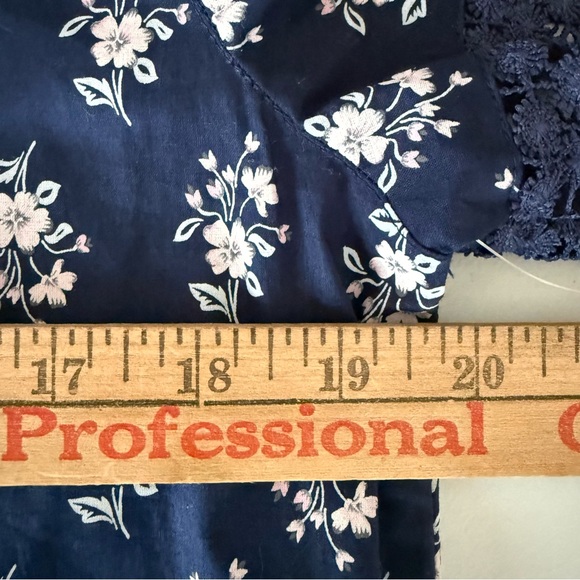 NWT Charter Club Navy Floral 100%Cotton PJ Set Top & Shorts - Picture 8 of 10